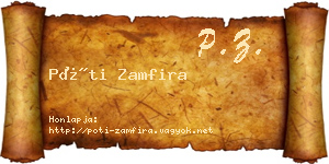 Póti Zamfira névjegykártya